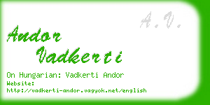 andor vadkerti business card